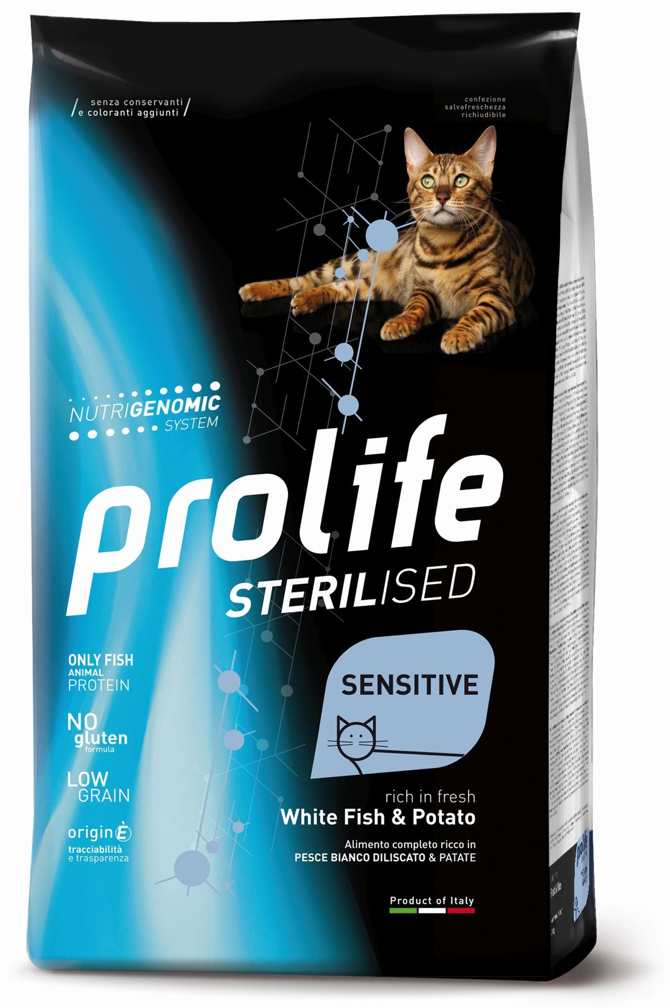 PROLIFE GATTO STERILISED SENSITIVE ADULTO PESCE BIANCO & PATATE 1,5 KG