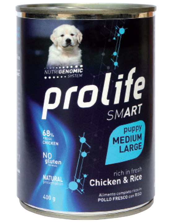 PROLIFE CANE SMART PUPPY MEDIUM&LARGE POLLO & RISO LATTINA 400 GR