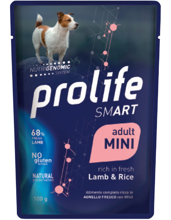 PROLIFE CANE SMART ADULTO MINI AGNELLO & RISO BUSTA 100 GR