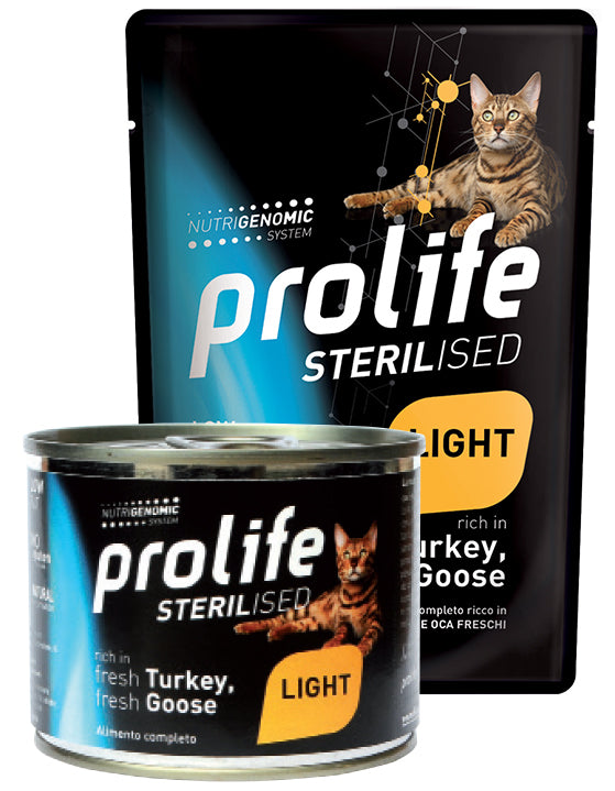 PROLIFE GATTO STERILISED LIGHT ADULTO TACCHINO & OCA BUSTA 85 GR