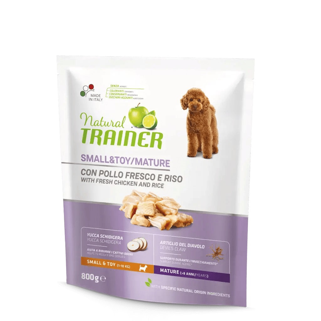 TRAINER CANE NATURAL MATURE SMALL&TOY POLLO & RISO 800 GR