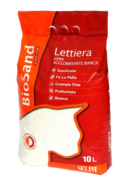 Lettiera Biosand Super Agglomerante Bianca 10 L