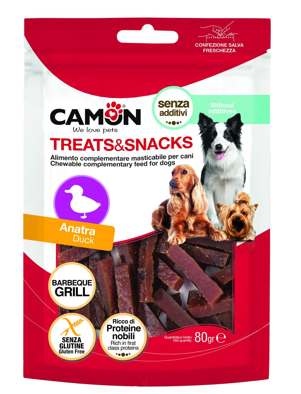 CAMON CANE SNACK ALL'ANATRA BARBEQUE 80 GR