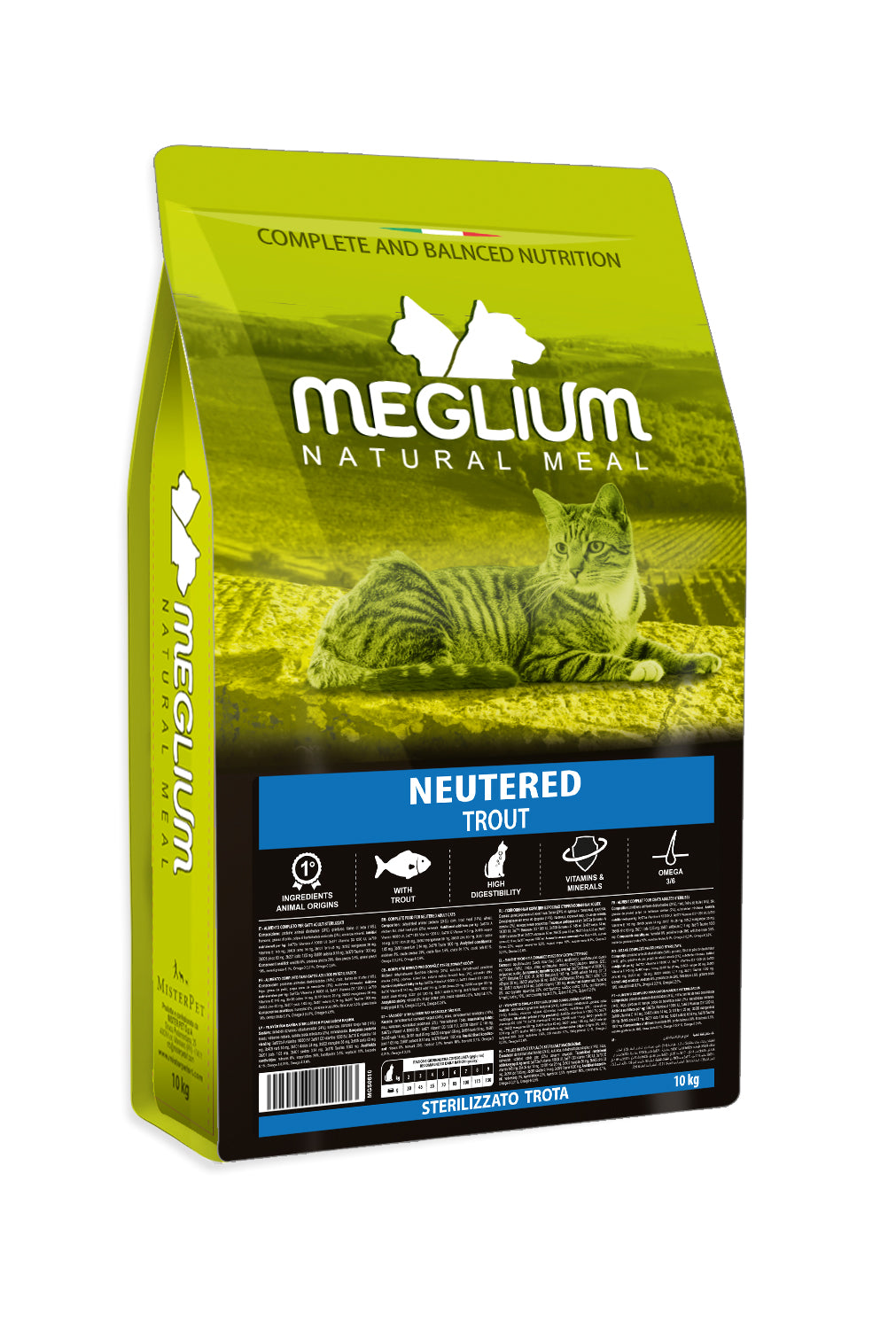 MEGLIUM GATTO ADULTO NEUTERED TROTA 10 KG