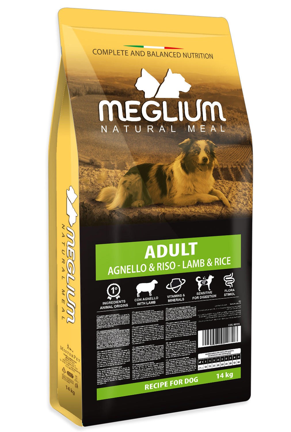 MEGLIUM CANE ADULTO AGNELLO & RISO 14 KG