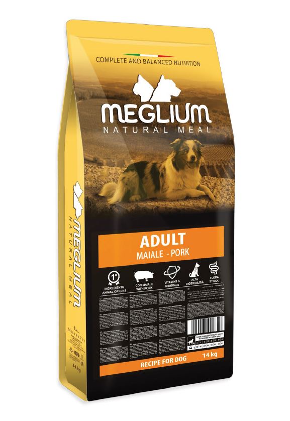 Sacco Meglium crocchette per cani adulti al maiale 14 kg