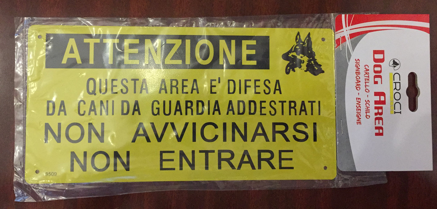 CARTELLO AREA DIFESA CANI