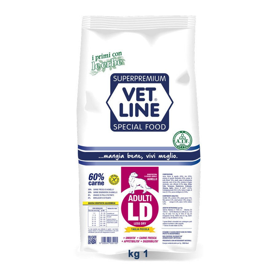 VETLINE CANE ADULTO LD MINI MONOPROTEICO AGNELLO 3 KG