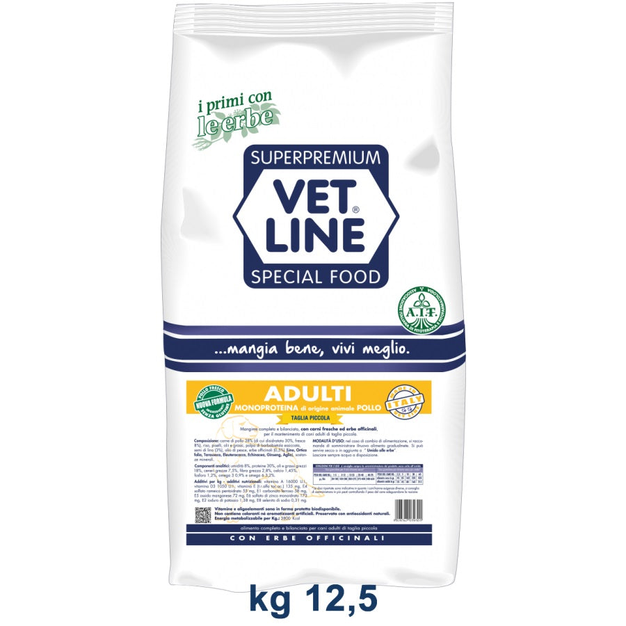 VETLINE CANE ADULTO MINI POLLO 12,5 KG