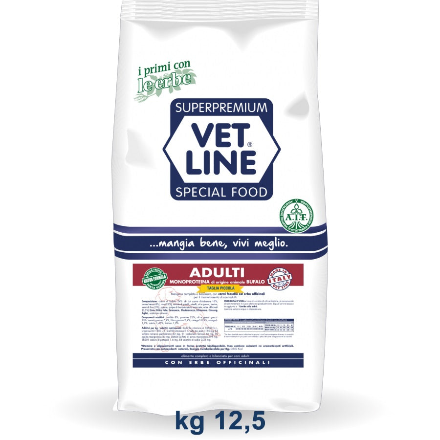 VETLINE CANE ADULTO MINI BUFALO 12,5 KG