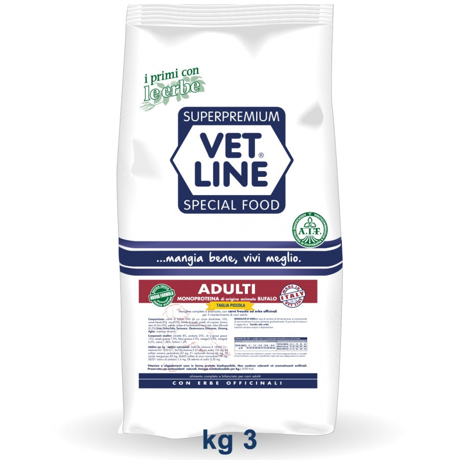 VETLINE CANE ADULTO MINI BUFALO 3 KG