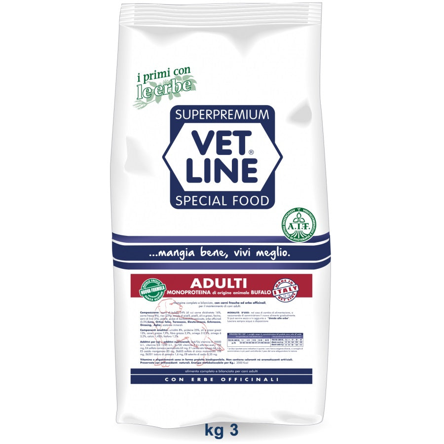 Vetline Cane Adulto Monoproteico Bufalo 3 kg