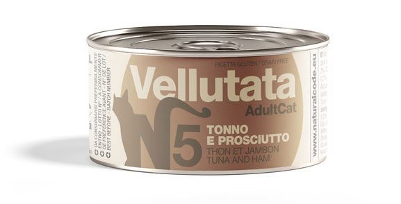 NATURAL CODE GATTO LATTINA (V5) VELLUTATA TONNO & PROSCIUTTO 85 GR
