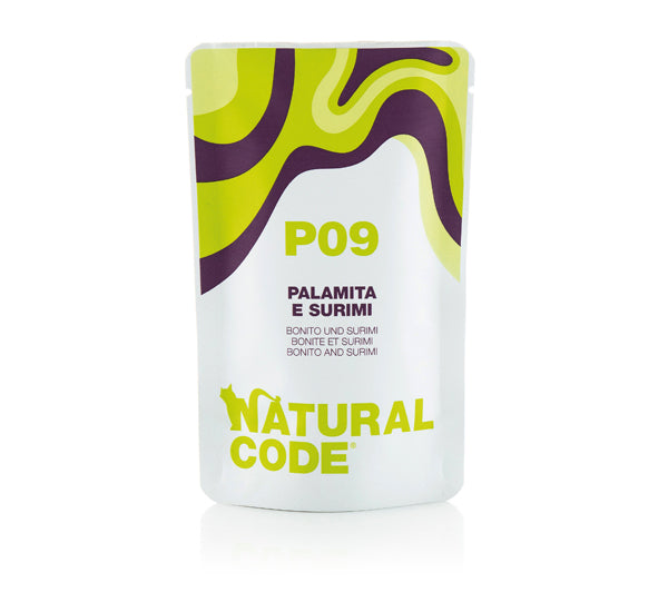 NATURAL CODE GATTO BUSTA (P09) ADULTO PALAMITA & SURIMI 70 GR