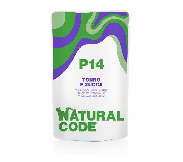 NATURAL CODE GATTO BUSTA (P14) ADULTO TONNO & ZUCCA 70 GR