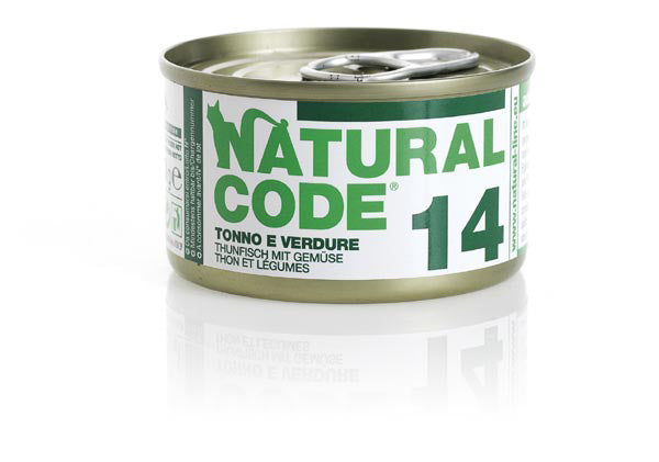 NATURAL CODE GATTO LATTINA (14) ADULTO TONNO & VERDURE 85 GR
