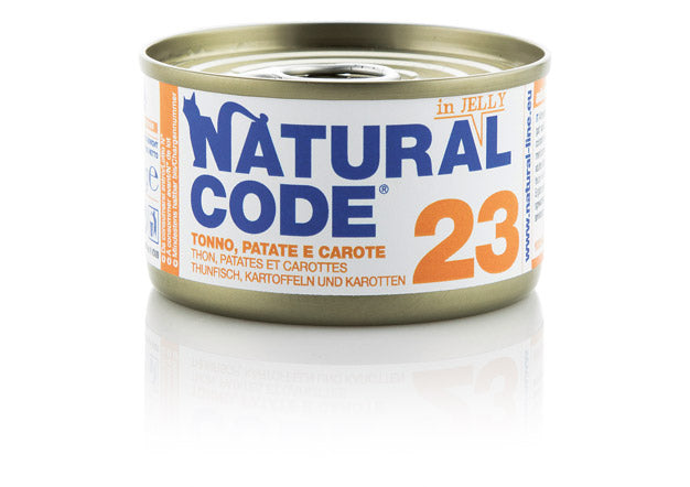 NATURAL CODE GATTO LATTINA (23) ADULTO TONNO, PATATE & CAROTE 85 GR