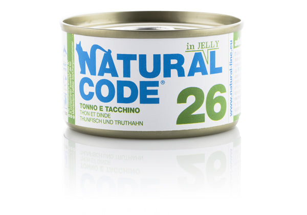 NATURAL CODE GATTO LATTINA (26) ADULTO TONNO & TACCHINO 85 GR