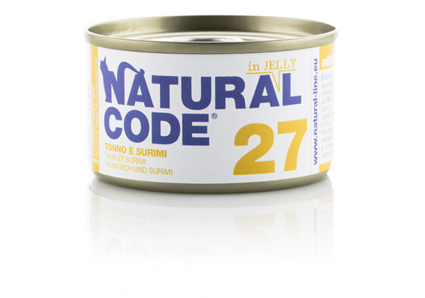 NATURAL CODE GATTO LATTINA (27) ADULTO TONNO & SURIMI 85 GR