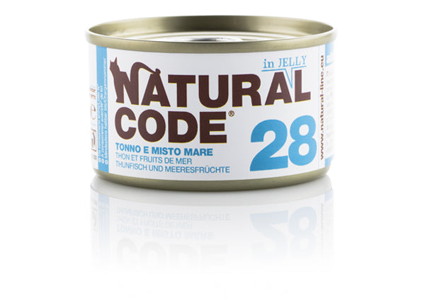 NATURAL CODE GATTO LATTINA (28) ADULTO TONNO & MISTO MARE 85 GR