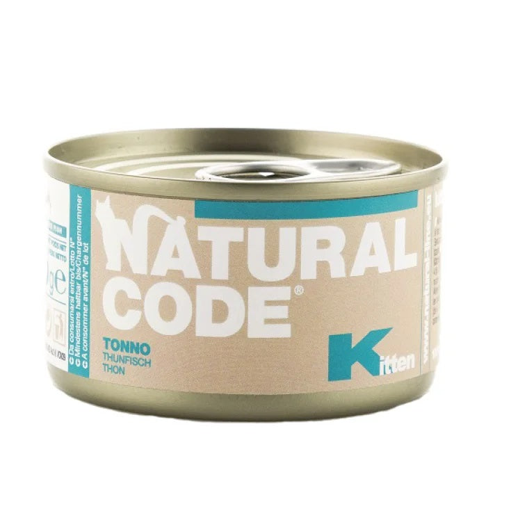 NATURAL CODE GATTO LATTINA KITTEN TONNO 85 GR