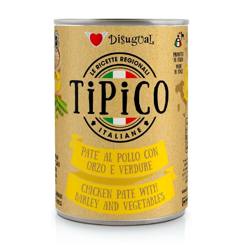 Disugual Cane Tipico Adulto Pollo, Orzo & Verdure Lattina 400 g