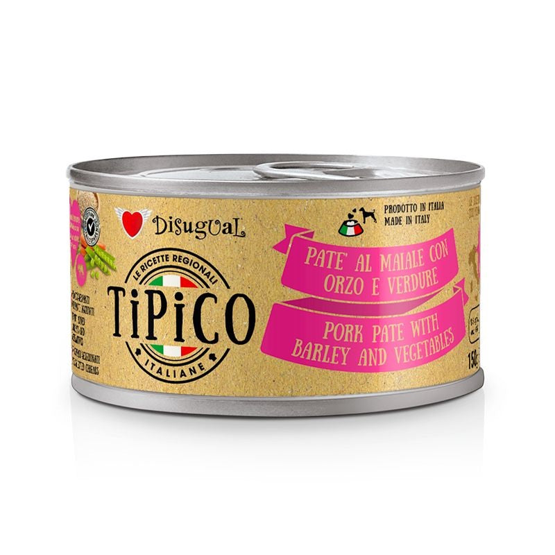 DISUGUAL CANE TIPICO ADULTO MAIALE, ORZO & VERDURE LATTINA 150 GR
