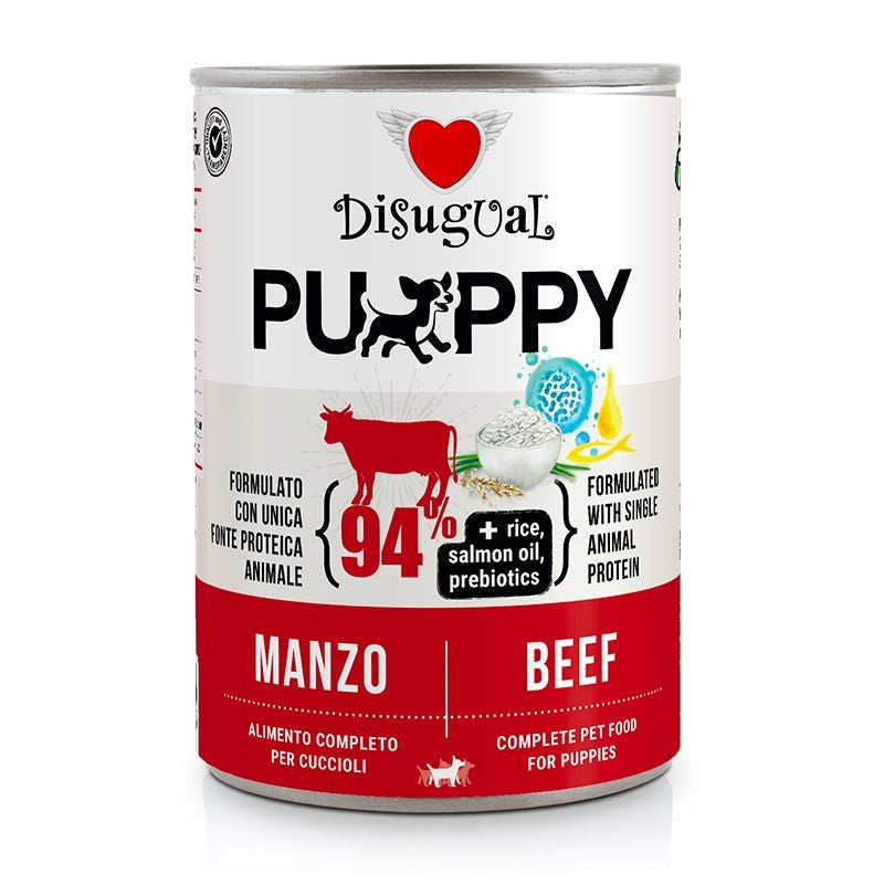 Disugual Cane Puppy Monoproteico Manzo Lattina 400 g
