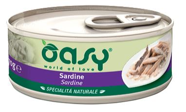 OASY GATTO SPECIALITA' NATURALI IN LATTINA ADULTO SARDINE 70 GR