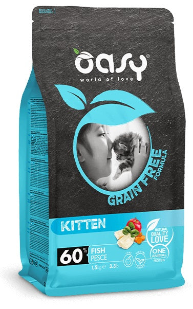 PRODOTTO NON PIU' IN COMMERCIO OASY GATTO GRAIN FREE KITTEN PESCE 1,5 KG