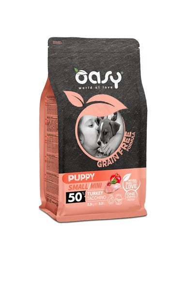 PRODOTTO NON PIU' IN COMMERCIO OASY CANE GRAIN FREE PUPPY SMALL&MINI TACCHINO 800 GR