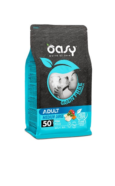 OASY CANE GRAIN FREE ADULTO MEDIUM&LARGE PESCE 2,5 KG