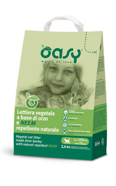 OASY GATTO LETTIERA VEGETALE ORZO & NEEM 6L 2,4 KG