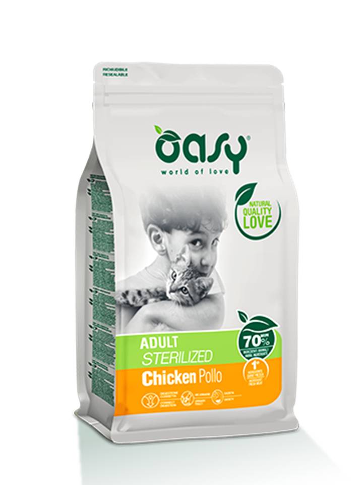OASY GATTO LIFESTAGE ADULTO STERILIZZATO POLLO 1,5 KG NEW PACK