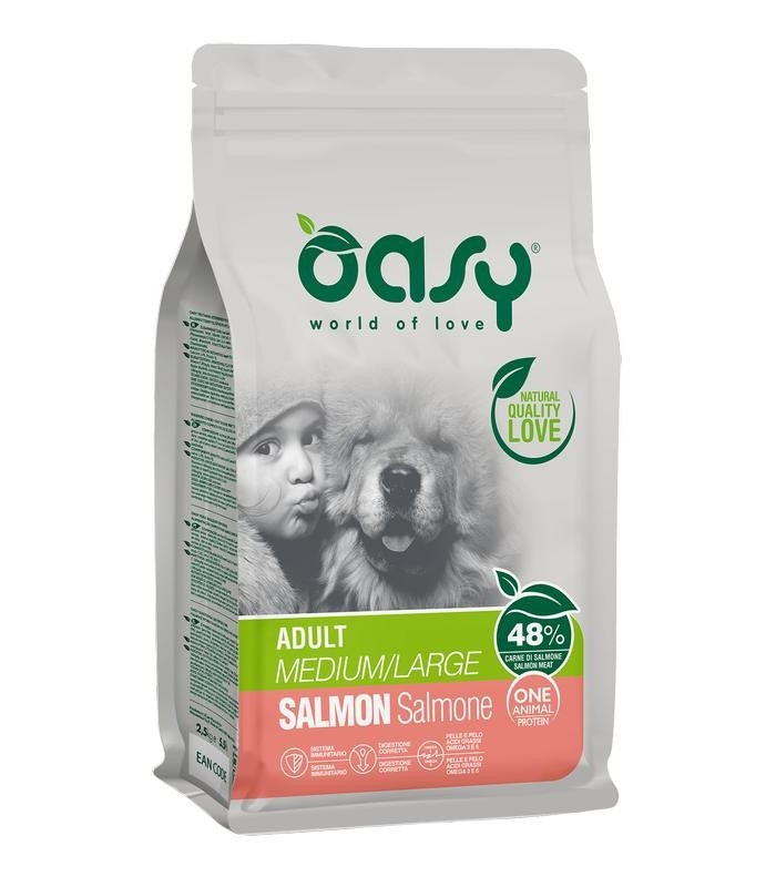 PRODOTTO NON PIU' IN COMMERCIO OASY CANE OAP ADULTO MEDIUM&LARGE SALMONE 2,5 KG NEW PACK