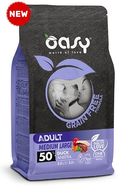 OASY CANE GRAIN FREE ADULTO MEDIUM&LARGE ANATRA 12 KG