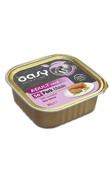 OASY GATTO GRAIN FREE PATE' ADULTO MAIALE & ZUCCA 85 GR