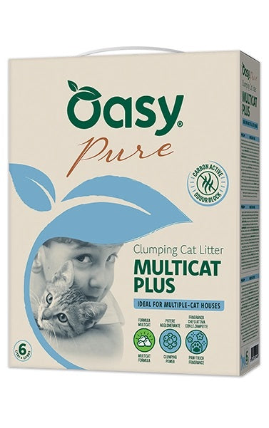 Oasy Gatto Lettiera "Pure" Agglomerante - Multicat Plus 6 L