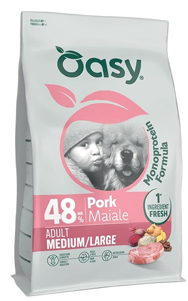 OASY CANE MONOPROTEIN FORMULA ADULTO MEDIUM&LARGE MAIALE 2 KG