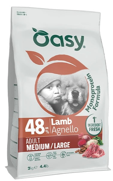 OASY CANE MONOPROTEIN FORMULA ADULTO MEDIUM&LARGE AGNELLO 10 KG