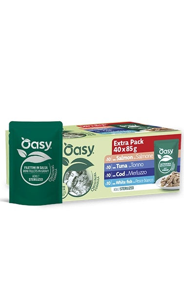 OASY GATTO ORIGINAL FORMULA BOCCONCINI MULTIPACK ADULTO STERILIZZATO FISH SELECTION CF. (40x85 GR)
