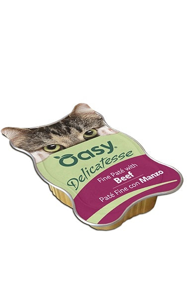 OASY GATTO DELICATESSE PATE' FINE ADULTO MANZO VASCHETTA 85 GR