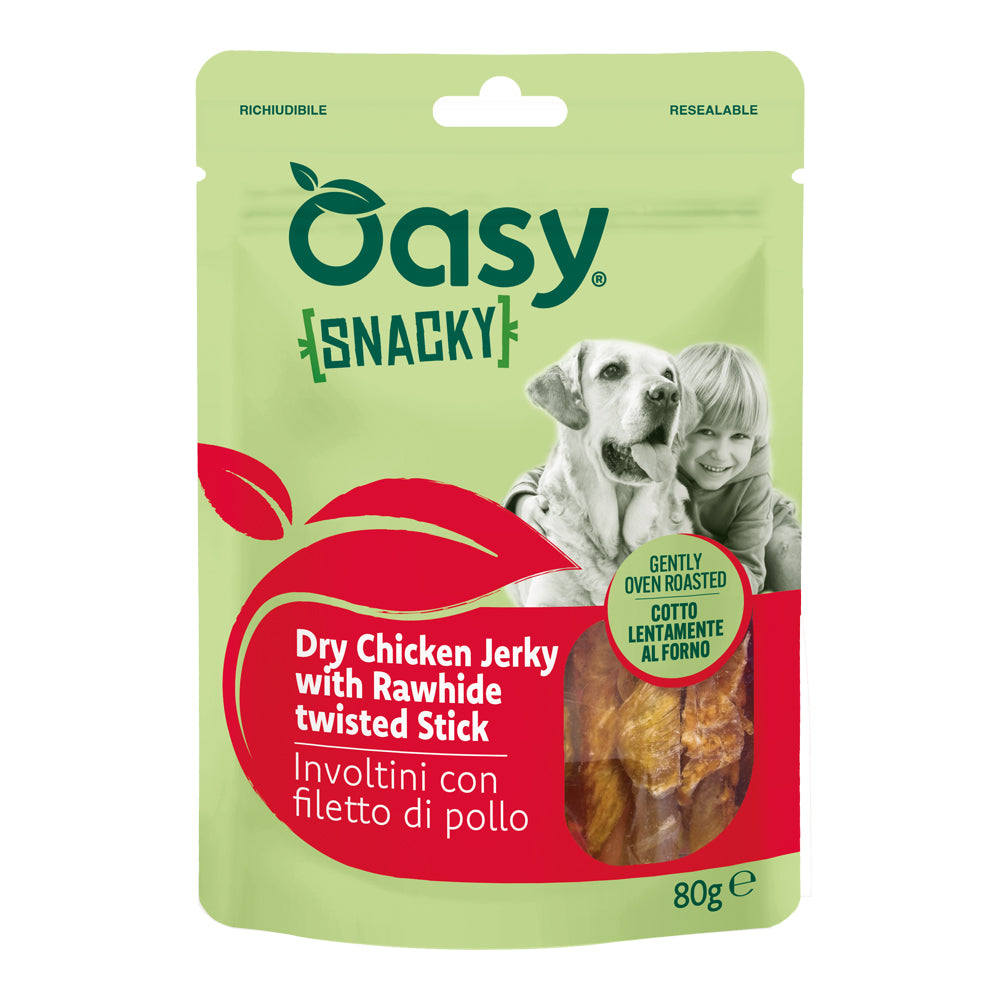 OASY CANE SNACK SNACKY INVOLTINI CON FILETTO DI POLLO CF. (10 PZ) 80 GR