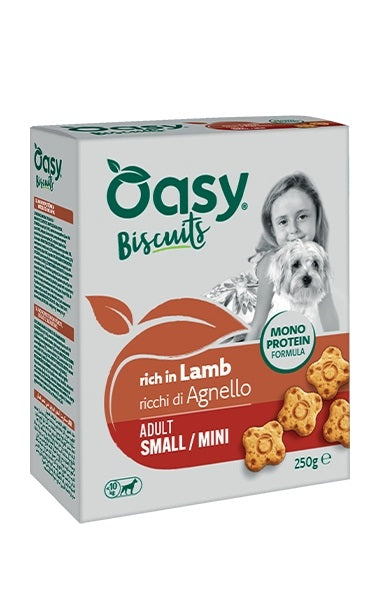 OASY CANE SNACK BISCUITS MONOPROTEIN ADULTO SMALL&MINI AGNELLO 250 GR