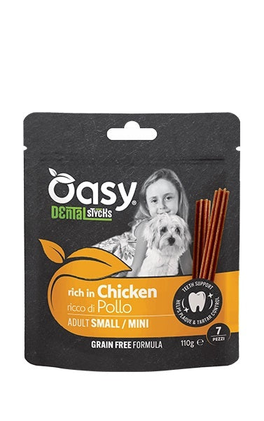 OASY CANE SNACK DENTAL STYCKS ADULTO SMALL&MINI POLLO CF. (7 PZ) 110 GR