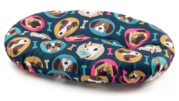 LEO PET CANE CUSCINO OVALE "NETTUNO OXFORD DOGS" 65x45 CM