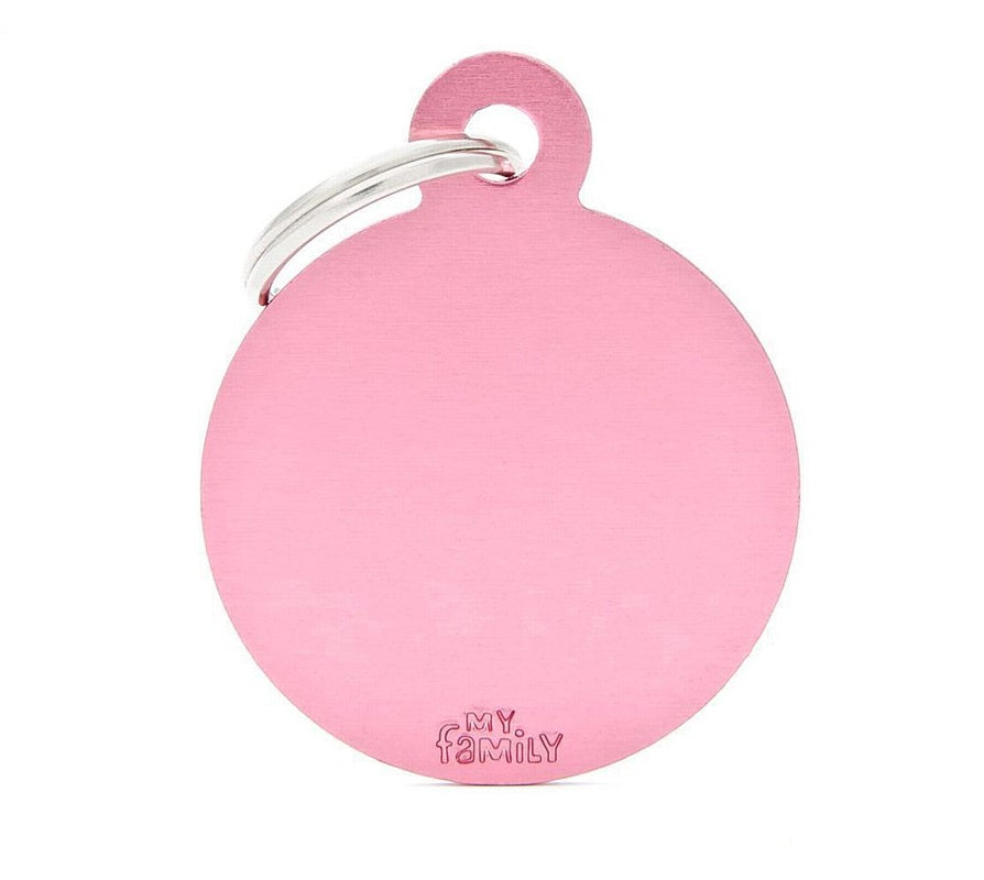 MY FAMILY MEDAGLIETTA SMALL ROUND ALUMINUM PINK alimento per cani e gatti | Pet Care Italia