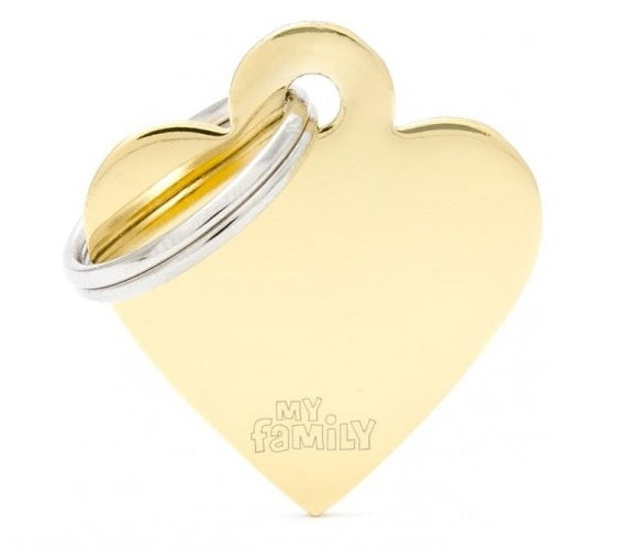 MY FAMILY MEDAGLIETTA SMALL HEART GOLDEN BRASS alimento per cani e gatti | Pet Care Italia