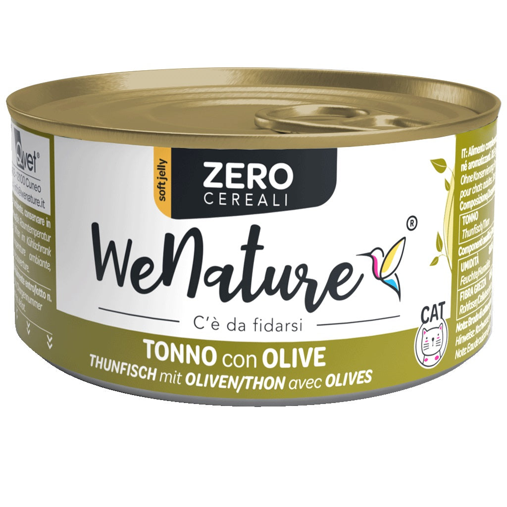 WENATURE GATTO ZERO CEREALI LATTINA IN JELLY ADULTO TONNO & OLIVE 85 GR