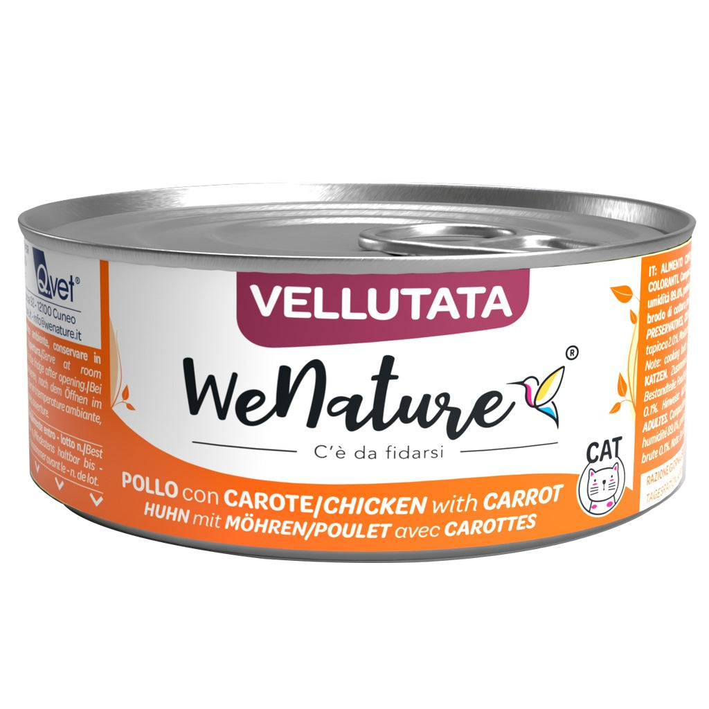 WENATURE GATTO LATTINA VELLUTATA ADULTO POLLO & CAROTE 70 GR